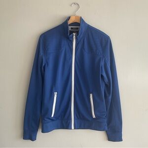 American Rag Men's Blue Jacket with White Zippers